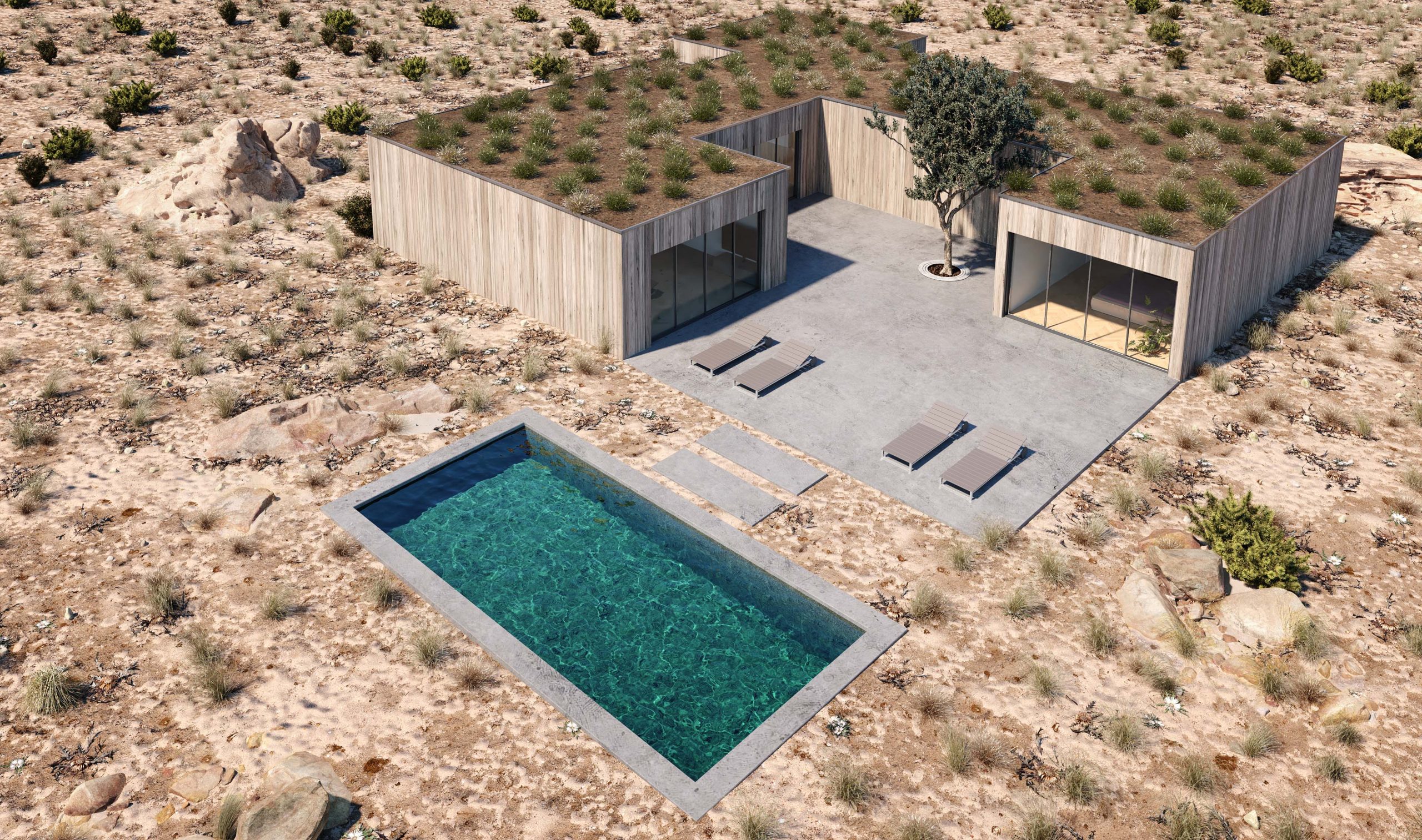 desert house, exterior architecture, desert retreat