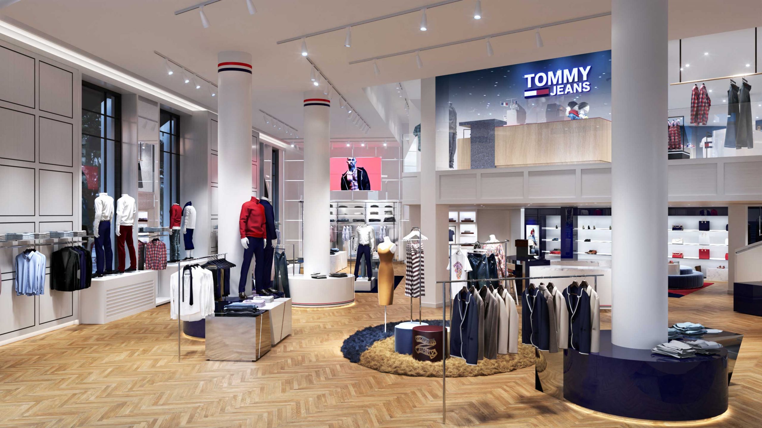 Tommy Hilfiger, retail design, visual merchandising, 3d visualisatie netherlands, 3d visualization, 3d visualisation