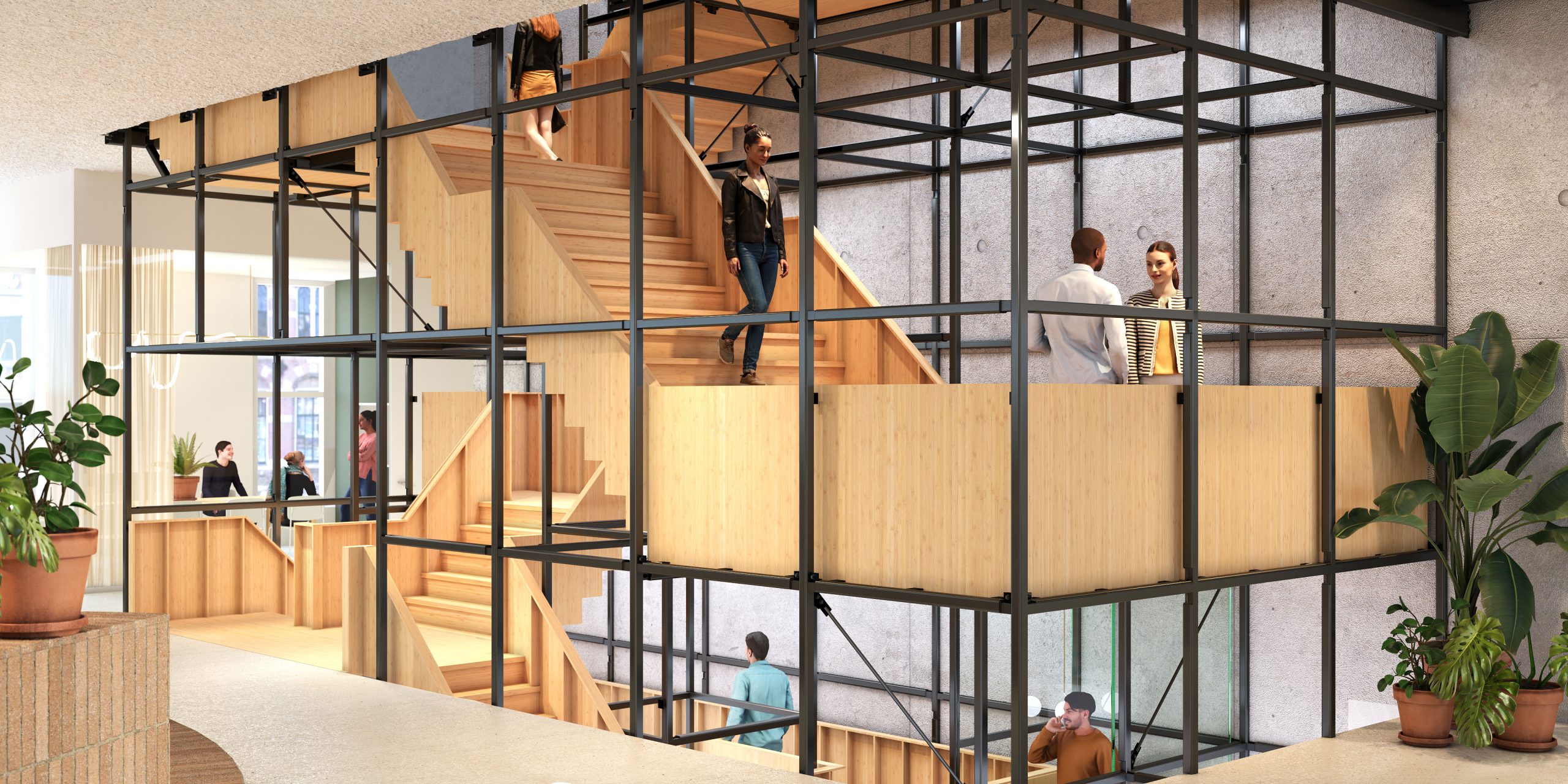 3D Interior Visualization of Adyen's headquarters